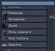 Entity Selection Menu