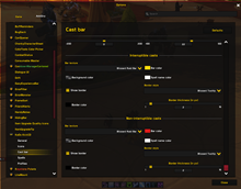 Castbar settings panel