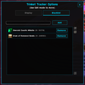 Blacklist tab