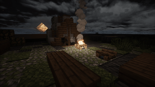 Campfire on a building