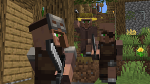 Villager wielding profession based weapons