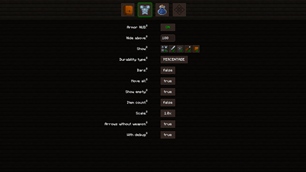 Excalibur Config Screen
