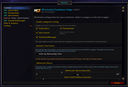 MiniCE Customization Settings