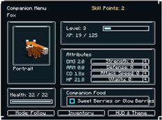 Companion Menu