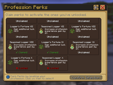 Professions Perks Menu