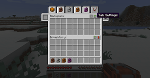 Tabs from the Backpack UI