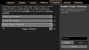 Tracking Settings