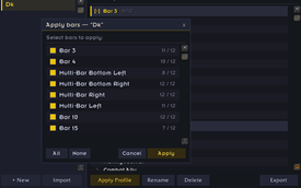 Apply action bar saved