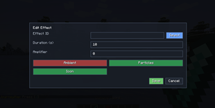 effect edit window for use item