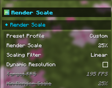 RS setting UI