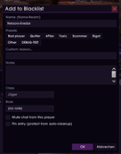 NBK Blacklist Add Window
