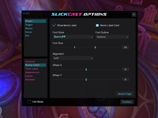 Player [Name Label] options