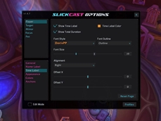 Player [Time Label] options