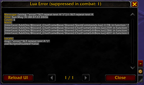 Lua-error window using SLT