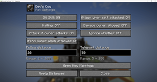 Pet Settings UI