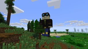 DanTDM in modded biome on modded terrain
