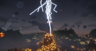 Supercharged lightning eruption