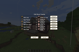 Edit Block Palette GUI