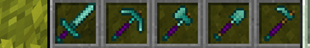 diamond tools in hotbar