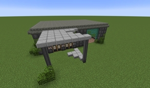 ruined petrol station