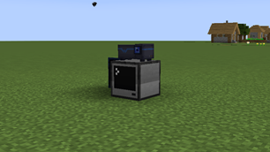 Computer connected to a projector and a frame