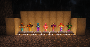 Some swords included in the modpack