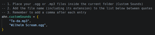 Custom Sound Instructions