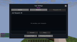 Team Settings - Requests