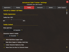 Tooltip Settings Page 1/3