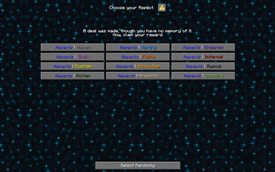 Aspect Choice Screen
