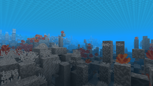 A bleached coral reef in a Red Meadow biome