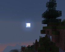 the moon is rising in a seasonal forest