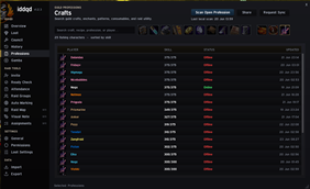 Guild Wide Profession Tracking
