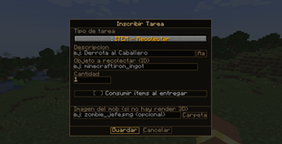 interfaz de tareas/misiones