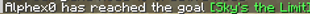 Alphex has reached the goal [Sky's the Limit]
