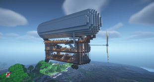 The airship made with the Create mod