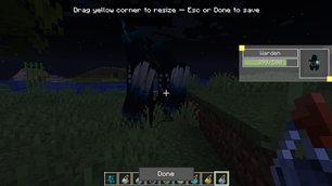 Menu for resising the HUD