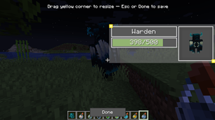 The HUD being resized