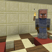 A guard wearing Chainmail armor, via the Tektopia Addons mod.