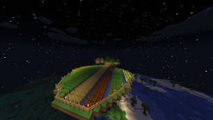 skybase farm at night