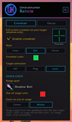 Reticle Settings - Crosshair
