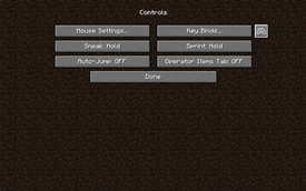 Settings Entry — Controls Menu