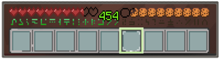heart, hunger, experience bar