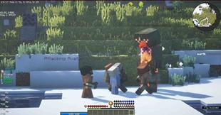 Millenaire villagers attacking the Chicken God from Ancient Warfare 2.