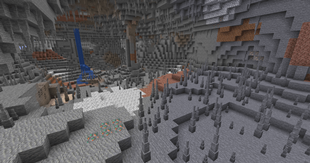 Cave with stone stalagmites and stalactites
