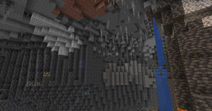 Cave with stone and deepslate stalactites