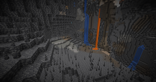 Cave with deepslate stalagmites and stalactites