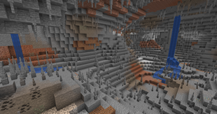 Cave with stone stalagmites and stalactites