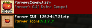 Make sure this pack is above Farmer GUI in the Resource Pack load order for all fixes to work correctly