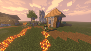 "A closer look at the block transformation trail during sunset."